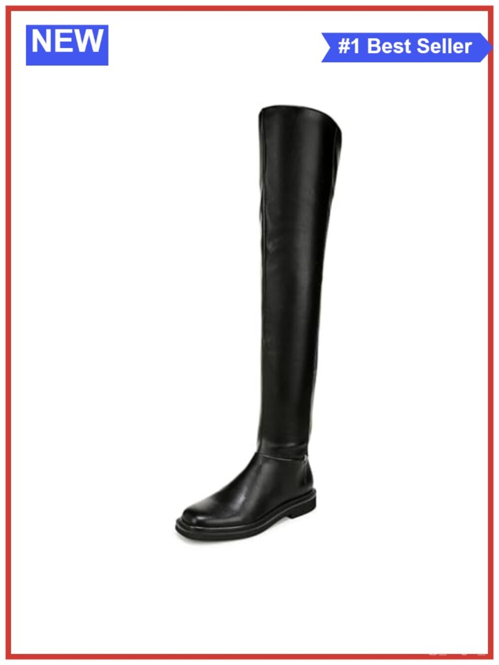 Faux Leather Over the Knee Boots with Side Zipper & Round Toe